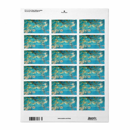 Vincent van Gogh Almond Tree Adressaufkleber (Vorne)