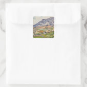 Vincent van Gogh | Alpilles, 1890 Quadratischer Aufkleber (Tasche)