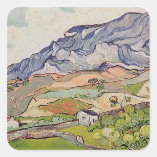 Vincent van Gogh | Alpilles, 1890 Quadratischer Aufkleber (Vorderseite)