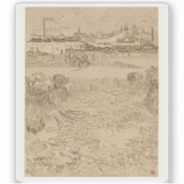 Vincent van Gogh - Arles View von den Radfeldern Aufkleber