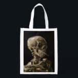 Vincent van Gogh Art Wiederverwendbare Einkaufstasche<br><div class="desc">Vincent van Gogh (Niederländisch, 1853 - 1890) Schädel eines Skeletts mit brennender Zigarette, 1885-86, Öl auf Leinwand Ungerahmt: 32 cm × 24, 5 cm (13 in × 9, 6 in) Früharbeit von Vincent van Gogh. Dieses kleine Gemälde ist Teil der ständigen Sammlung des Van Gogh Museums in Amsterdam. Es wurde...</div>