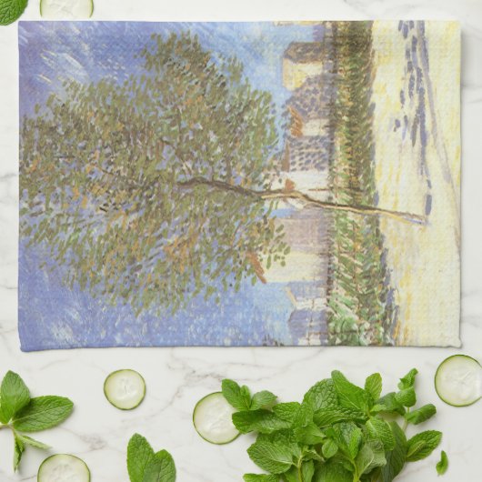 Vincent van Gogh - Auf den Ausläufern von Paris Geschirrtuch (Gefaltet)