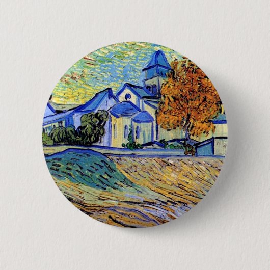 Vincent Van Gogh - Aussicht auf Asyl und Kapelle Button (Vorderseite)