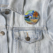 Vincent Van Gogh - Aussicht auf Asyl und Kapelle Button (Beispiel)