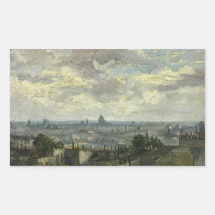 Vincent van Gogh - Aussicht auf Paris Rechteckiger Aufkleber