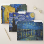 Vincent Van Gogh - Auswahl der Nachtmeisterschafte Papiermappe<br><div class="desc">Vincent Van Gogh - Auswahl an Nachtmeisterstücken - Starry Night Over the Rhone - Café Terrasse am Place du Forum am Abend - The Starry night</div>