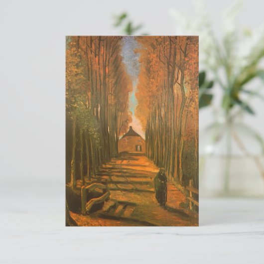 Vincent van Gogh - Avenue of Poplars im Herbst Einladung (Stehend Vorderseite)