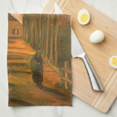Vincent van Gogh - Avenue of Poplars im Herbst Geschirrtuch (Viertel Falte)