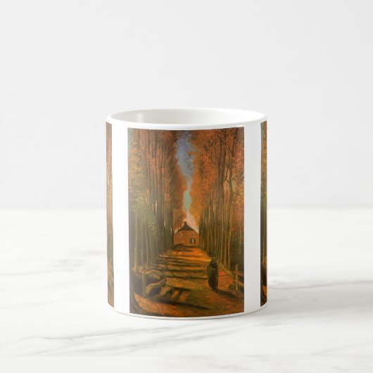 Vincent van Gogh - Avenue of Poplars im Herbst Kaffeetasse (Mittel)