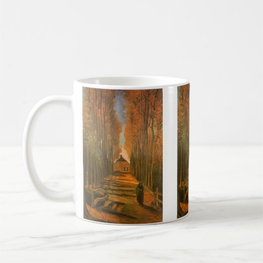 Vincent van Gogh - Avenue of Poplars im Herbst Kaffeetasse (Links)