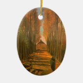 Vincent van Gogh - Avenue of Poplars im Herbst Keramik Ornament (Vorne)