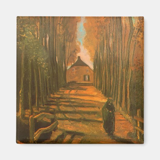 Vincent van Gogh - Avenue of Poplars im Herbst Magnet (Vorne)