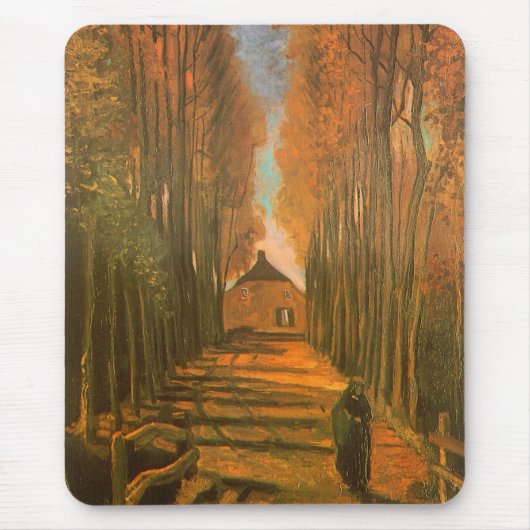 Vincent van Gogh - Avenue of Poplars im Herbst Mousepad (Vorne)