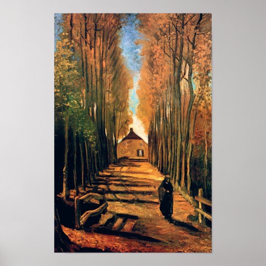 Vincent Van Gogh - Avenue of Poplars im Herbst Poster (Vorne)