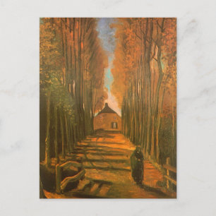 Vincent van Gogh - Avenue of Poplars im Herbst Postkarte