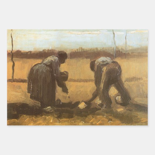 Vincent van Gogh - Bauern, die Kartoffeln anpflanz Geschenkpapier Set (Vorderseite 3)