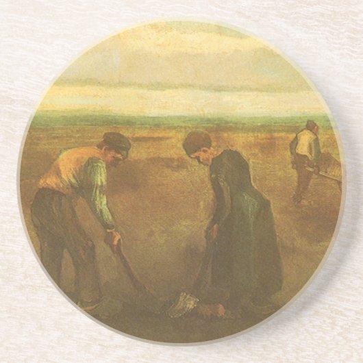 Vincent van Gogh - Bauern, die Kartoffeln anpflanz Getränkeuntersetzer (Vorne)