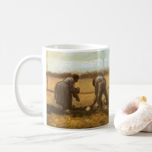 Vincent van Gogh - Bauern, die Kartoffeln anpflanz Kaffeetasse (Mit Donut)