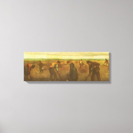 Vincent van Gogh - Bauern, die Kartoffeln anpflanz Leinwanddruck (Vorderseite)