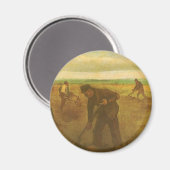 Vincent van Gogh - Bauern, die Kartoffeln anpflanz Magnet (Vorderseite/Rückseite)