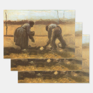 Vincent van Gogh - Bauern pflanzen Kartoffeln Geschenkpapier Set