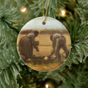 Vincent van Gogh - Bauern pflanzen Kartoffeln Keramikornament