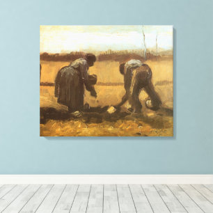 Vincent van Gogh - Bauern pflanzen Kartoffeln Leinwanddruck