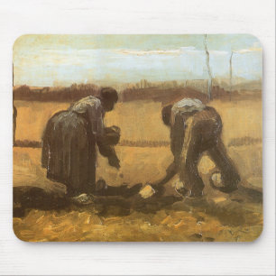 Vincent van Gogh - Bauern pflanzen Kartoffeln Mousepad