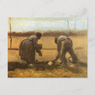 Vincent van Gogh - Bauern pflanzen Kartoffeln Postkarte
