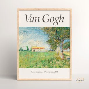 Vincent van Gogh Bauernhaus in einem Weizenfeld Ku Poster