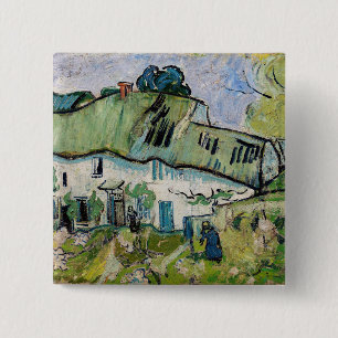 Vincent van Gogh - Bauernhaus mit zwei Figuren Button