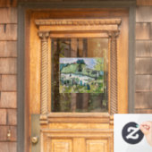 Vincent van Gogh - Bauernhof mit zwei Zahlen Fensteraufkleber (Haustür)