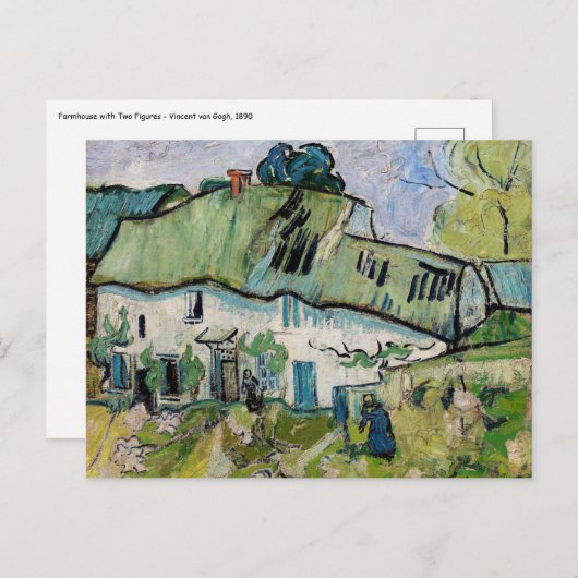 Vincent van Gogh - Bauernhof mit zwei Zahlen Postkarte (Vorne/Hinten)