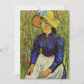 Vincent van Gogh - Bauernmädchen in Strohhut Einladung (Vorderseite)