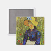 Vincent van Gogh - Bauernmädchen in Strohhut Magnet (Vorderseite/Rückseite)