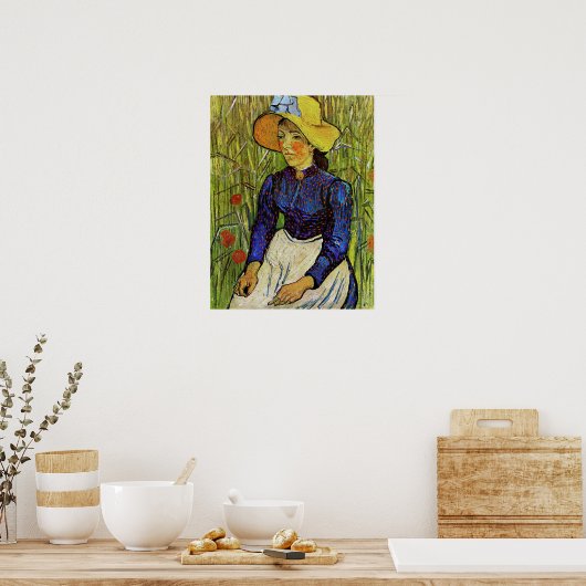 Vincent van Gogh - Bauernmädchen in Strohhut Poster (Küche)