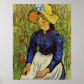 Vincent van Gogh - Bauernmädchen in Strohhut Poster (Vorne)