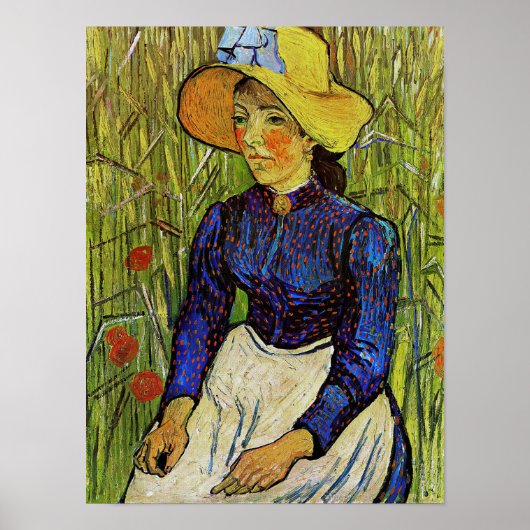Vincent van Gogh - Bauernmädchen in Strohhut Poster (Vorne)