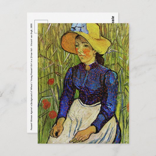 Vincent van Gogh - Bauernmädchen in Strohhut Postkarte (Vorne/Hinten)