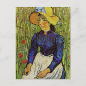 Vincent van Gogh - Bauernmädchen in Strohhut Postkarte (Vorderseite)