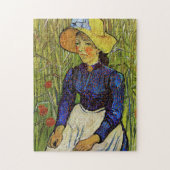 Vincent van Gogh - Bauernmädchen in Strohhut Puzzle (Vertikal)