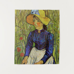 Vincent van Gogh - Bauernmädchen in Strohhut Wandteppich