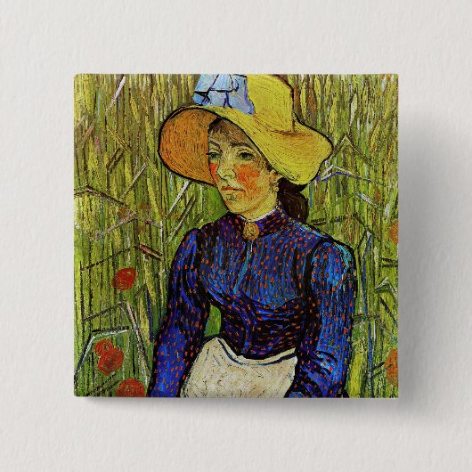 Vincent van Gogh - Bauernmädchen mit Strohhut Button (Vorderseite)