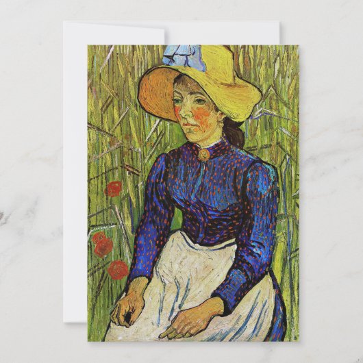 Vincent van Gogh - Bauernmädchen mit Strohhut Dankeskarte (Vorderseite)