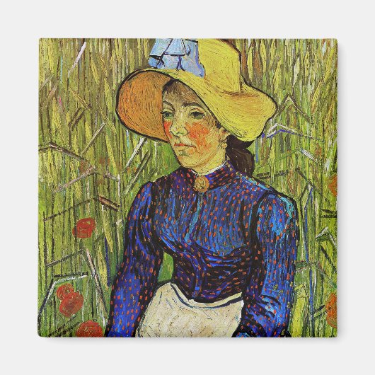 Vincent van Gogh - Bauernmädchen mit Strohhut Magnet (Vorne)