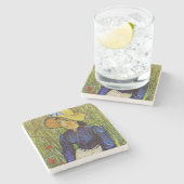 Vincent van Gogh - Bauernmädchen mit Strohhut Steinuntersetzer (Seitenansicht)