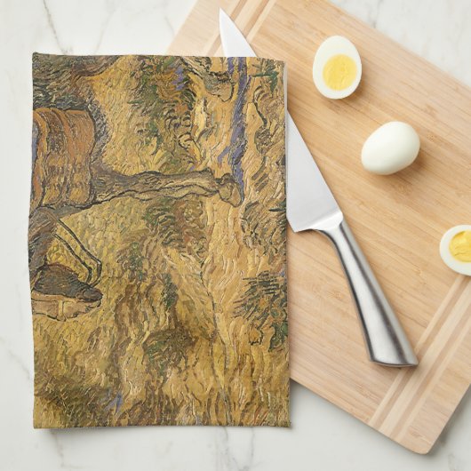 Vincent van Gogh - Bauernpaar arbeiten gehen Geschirrtuch (Viertel Falte)