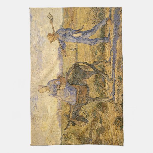 Vincent van Gogh - Bauernpaar arbeiten gehen Geschirrtuch (Vertikal)