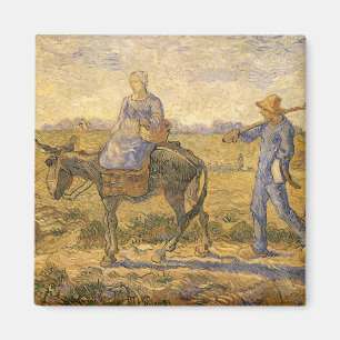 Vincent van Gogh - Bauernpaar auf dem Weg zur Arbe Magnet