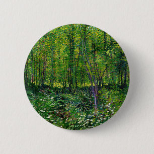 Vincent Van Gogh Bäume und Unterholz Button